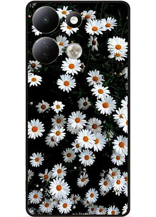 Силиконовый чехол бампер для xiaomi redmi 17 с рисунком цветы ромашки