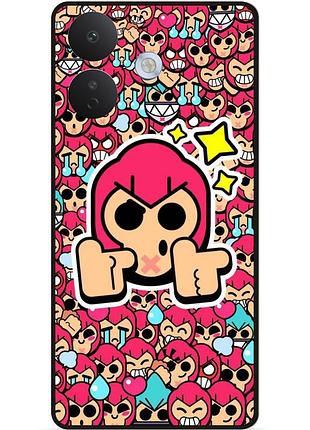 Силиконовый бампер чехол для xiaomi redmi note 17 pro стикеры бравл кольт brawl