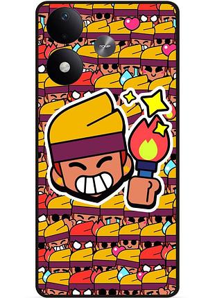 Силіконовий чохол бампер для xiaomi redmi note 17 стікери бравл амбер brawl