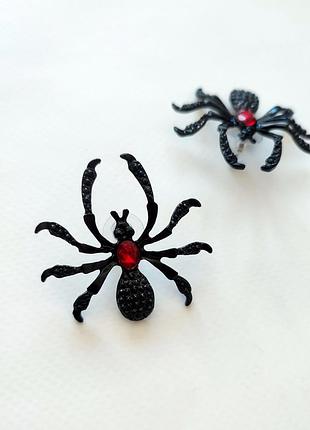Сережки павучки великі хеловін павуками halloween чорні павук червоним камінням павуки павучок геловін хеллоуїн гаррі поттер harry potter арагог
