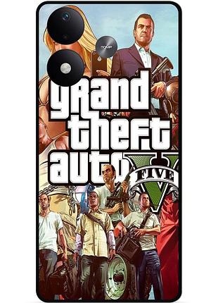 Чехол силиконовый бампер для xiaomi redmi note 17 с рисунком гта gta