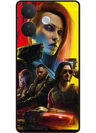 Силиконовый бампер чехол для xiaomi redmi note 17 pro с рисунком cyberpunk