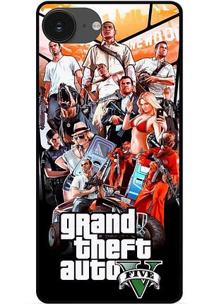Чехол силиконовый бампер для iphone 17e с рисунком gta гта