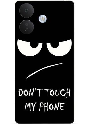 Чехол силиконовый бампер для xiaomi redmi note 17 pro с рисунком глаза dont touch my phone