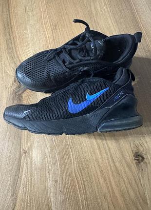 Кросівки дитячі nike air max 270 чорні з синім логотипом