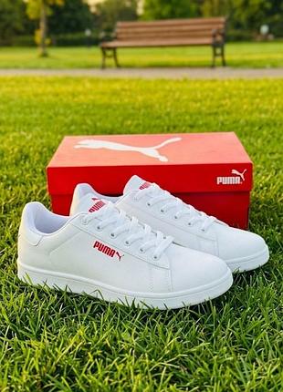 Мужские кроссовки puma/белые мужские кожаные кеды пума