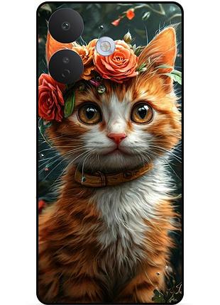 Чехол силиконовый бампер для xiaomi redmi note 17 pro с рисунком котенок