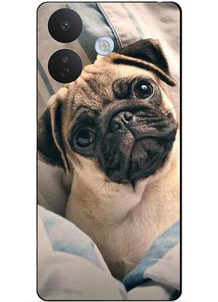 Чехол силиконовый бампер для xiaomi redmi note 17 pro с рисунком фото мопс