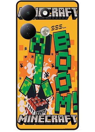 Силиконовый чехол бампер для xiaomi redmi 17 стив minecraft крипер майнкрафт