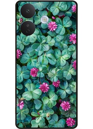 Силіконовий чохол бампер для xiaomi redmi note 17 pro з малюнком квіти конюшина