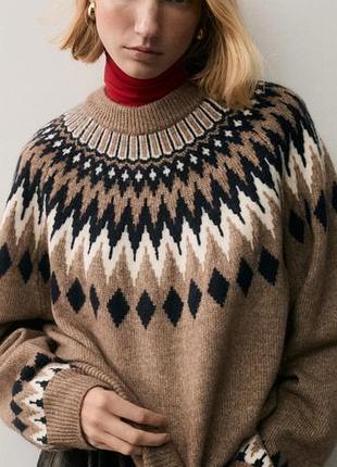 Стильний светр оверсайз h&m в скандинавском стилі fair isle ❄️.