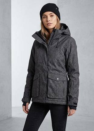 Женская горнолыжная куртка бренда zakti activewear серого меланжевого цвета