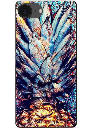 Чехол силиконовый бампер для iphone 17e с рисунком ананас