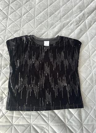 Велюровий топ-футболка zara kids з паєтками