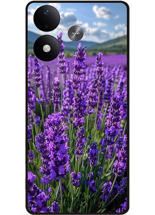 Силиконовый чехол бампер для xiaomi redmi note 17 с рисунком цветы лаванда
