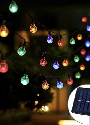 Вулична гірлянда на сонячній батареї з датчиком день/ніч 12 м 100 led