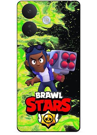 Чехол силиконовый бампер для xiaomi redmi note 17 pro с героем бравл брок brawl