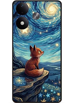 Силиконовый чехол бампер для xiaomi redmi note 17 с рисунком лиса ван гог