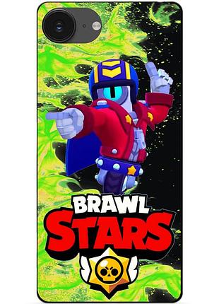 Чехол силиконовый бампер для iphone 16e с героем бравл стью brawl