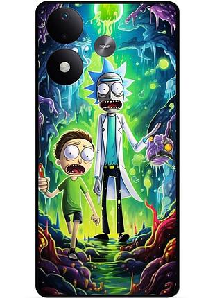 Силиконовый чехол бампер для xiaomi redmi note 17 с рисунком рик и морти rick and morty