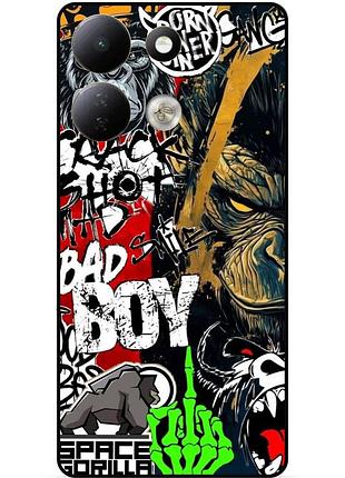 Чехол силиконовый бампер для xiaomi redmi 17 с рисунком bad boy gorilla