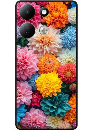 Силиконовый чехол бампер для xiaomi redmi 17 с рисунком цветы георгины