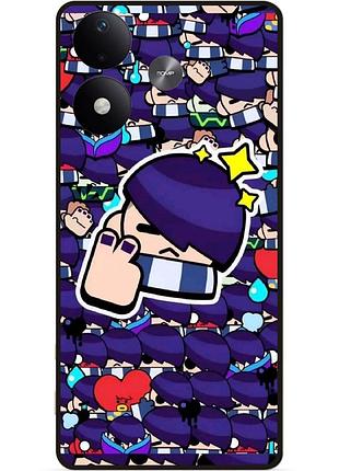 Силіконовий чохол бампер для xiaomi redmi note 17 стікери бравл эдгар brawl