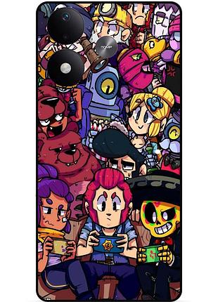 Силиконовый бампер чехол для xiaomi redmi note 17 с картинкой brawl силовая лига нокаут бравл леон ворон