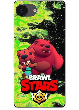 Чехол силиконовый бампер для iphone 17e с героем бравл нита мишка brawl