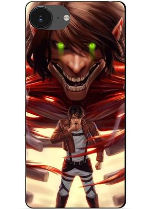 Чехол силиконовый бампер для iphone 16e с рисунком attack on titan атака титанов