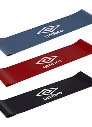 Резинки для фітнесу umbro resistance band set набір 3шт 1-9 кг mix