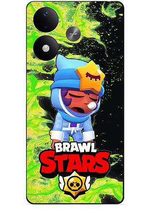 Чехол силиконовый бампер для xiaomi redmi note 17 с героем бравл сонный сэнди brawl