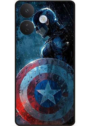 Силіконовий бампер чохол для xiaomi redmi note 17 pro з малюнком капитан америка marvel captain america