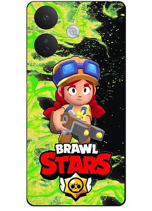 Силіконовий бампер чохол для xiaomi redmi note 17 pro з героєм бравл джессі brawl