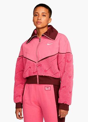 Оригинальн! сша! женская куртка nike sportswear icon clash pink dd5092-622 в новом состоянии деми