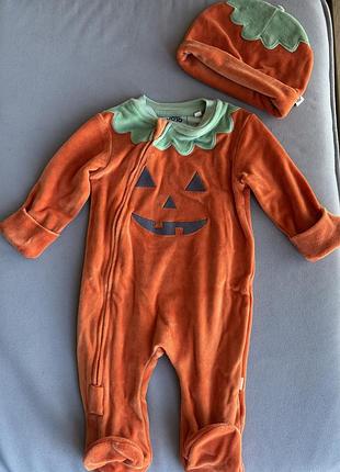 Осінній демісезонний велюровий костюм гарбуза на геловін halloween