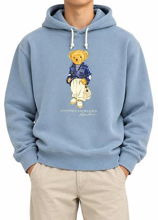 Худі polo ralph lauren polo bear блакитне, розмір l