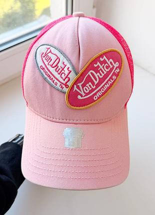 Розовая кепка von dutch y2k 3