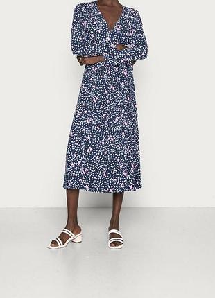 Вискозное миди платье m&amp;s на запах 4