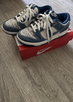 Оригінальні кросівки nike dunk low premium "sashiko industrial blue"