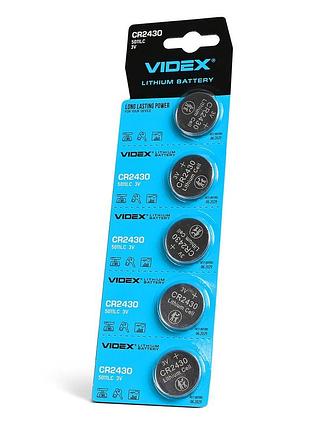 Батарейка літієва videx cr2430 5шт blister card