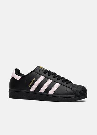 Кросівки жіночі adidas superstar black/pink