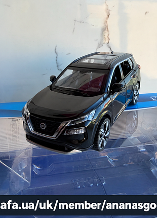 Машинка металлическая nissan x-trail 300 15 см 1:32 черная инерция, свет, отхват двери, капот, багажник