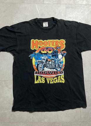 Футболка вінтажна vintage the hooters pig biker hog wild motorcycle las vegas t-shirt xl