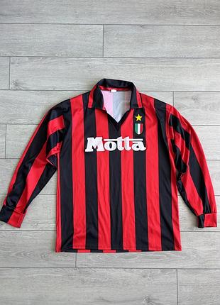 Футбольная джерси футболка с длинным рукавом винтаж ретро милан италия ac milan motta italy football soccer jersey vintage retro rare size l л размер