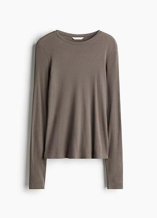 Бавовняний лонг лонгслів р.s h&m