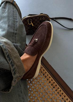 Жіночі лофери loro piana loafers brown