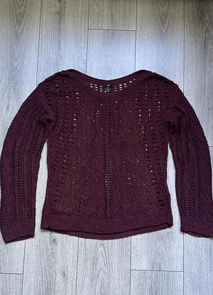 Светр жіночий h&m бавовняний бордовий