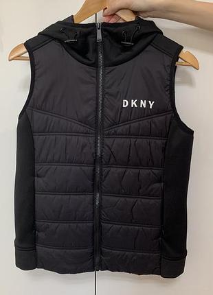 Стильний брендовий жилет dkny з капюшоном (оригінал)
