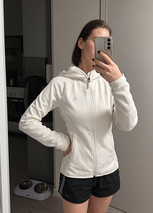 Кофта жіноча adidas на блискавці з капюшоном, біла